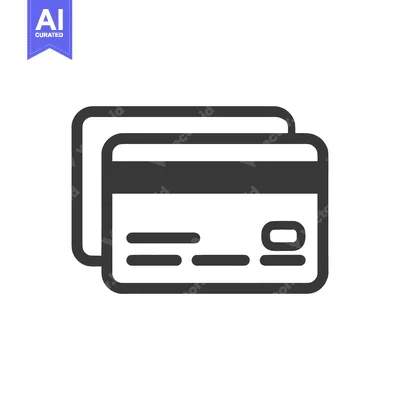 Aset premium populer: Minimalist Credit Card Icon: Stacked Cards, Rounded Corners, Dark Gray
