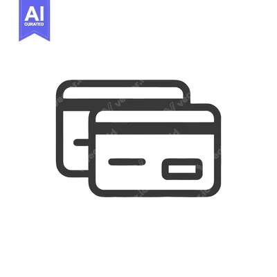 Aset premium populer: Minimalist Credit Card Icon: Financial Transactions and Payment Method