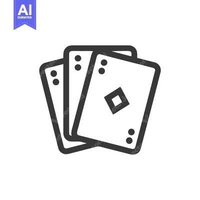 Premium design asset: Minimalist Icon of Three Playing Cards with Diamond Suit