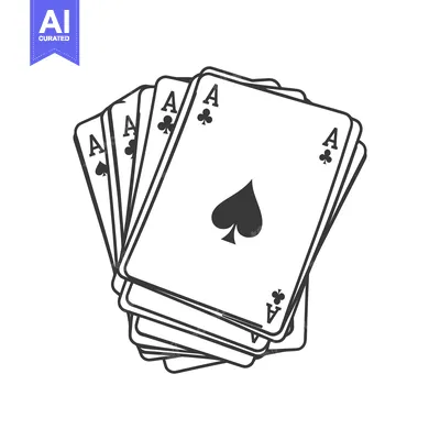 Aset premium populer: A hand of playing cards showing the ace of spades