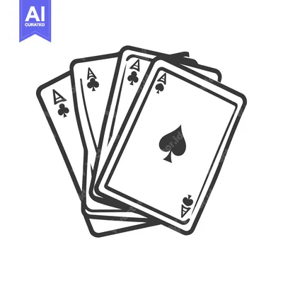 Premium design asset: Several playing cards showcasing aces are fanned out nicely
