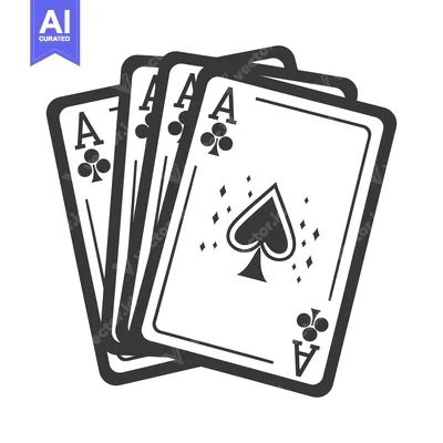 Premium design asset: Four Playing Cards Featuring Aces Displayed Against a White Background