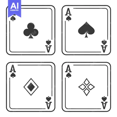 Aset desain premium: Four playing card aces displaying different card suits on white