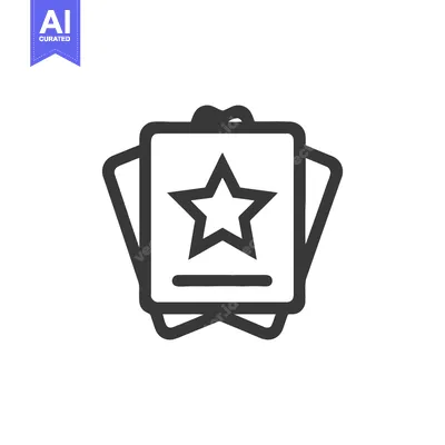Aset premium populer: Stacked Star Tickets Icon: Minimalist Graphic Design with Bold Outline