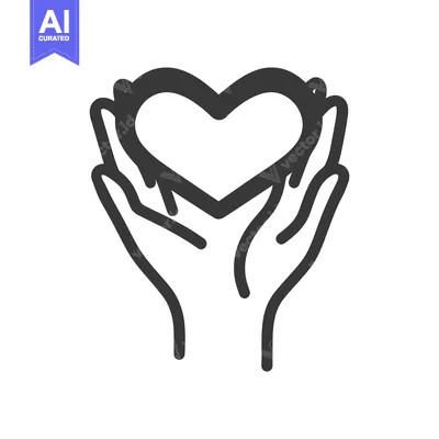 Aset premium populer: Two hands cradling a heart shape representing love and care