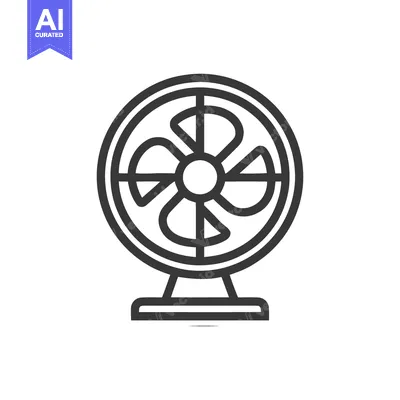 Premium design asset: Minimalist Fan Icon: Clean Line Art for Cooling and Ventilation Concep