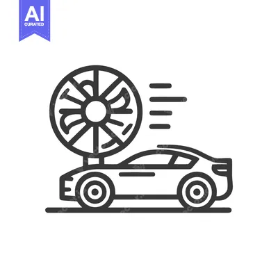 Popular premium asset: Electric Car with Wind Turbine: Sustainable Energy Icon, Clean Transpo