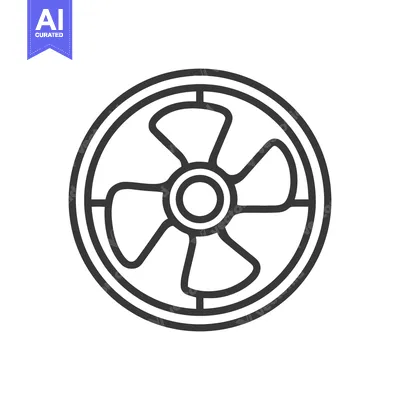 Aset premium populer: Minimalist Outline of a Circular Fan with Four Blades