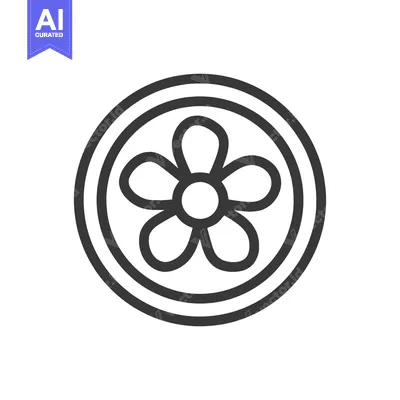 Aset premium populer: Minimalist Flower Icon in Circle, Simple Line Art Design