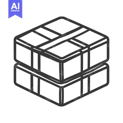 Premium design asset: Two stacked rectangular boxes are secured with crosswise straps