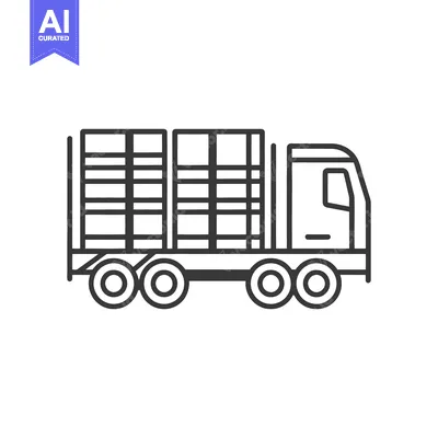 Aset premium populer: A freight truck transporting cargo containers across a roadway is show