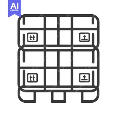Premium design asset: Stacked boxes on a pallet with directional arrows illustrated