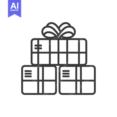 Aset desain premium: Stacked gift boxes with a decorative ribbon on top