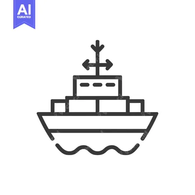 Aset premium populer: Cargo Ship with Containers and Arrows Indicating Direction