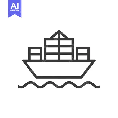 Aset premium populer: Cargo Ship with Containers on the Ocean