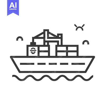 Aset premium populer: Cargo ship with containers sailing on the sea
