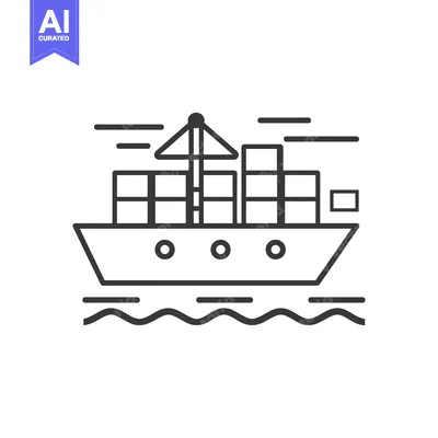 Premium design asset: Cargo Ship with Containers Sailing on Water