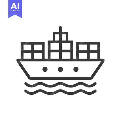 Premium design asset: Cargo Ship with Containers Sailing on Water