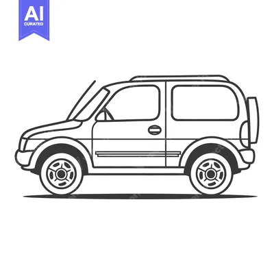 Aset premium populer: An outlined image of a simple four wheeled off road vehicle