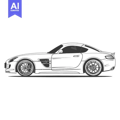 Popular premium asset: A stylized illustration of a modern two door sports car