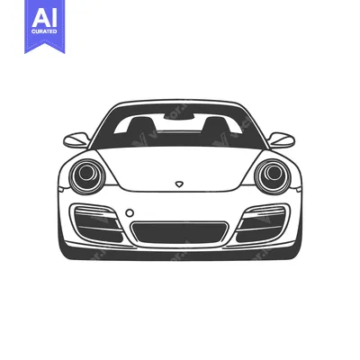 Popular premium asset: A front view of a modern black and white sports car