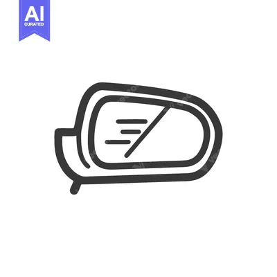 Aset desain premium: Car Side Mirror Icon: Modern Automotive Safety Feature Illustration