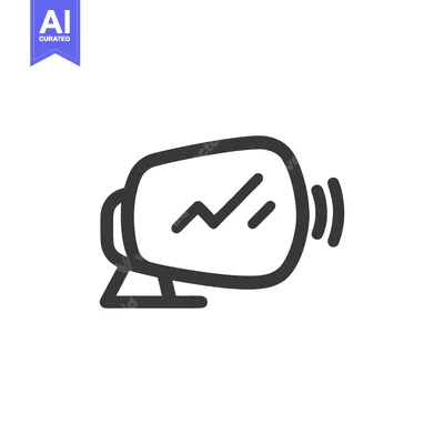 Premium design asset: Stylized Icon of a Monitor Displaying a Zigzag Line and Sound Waves