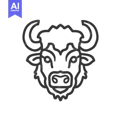 Popular premium asset: A stylized black and white illustration of a bovine animal head