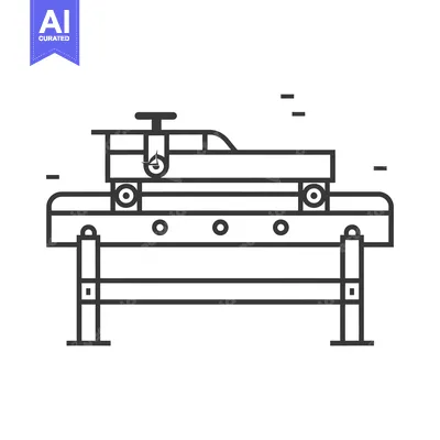 Aset premium populer: Car on a conveyor belt with lifting mechanism