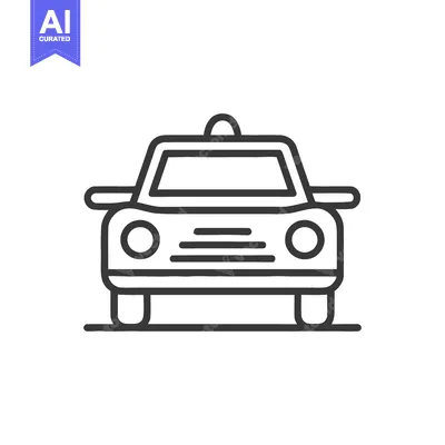 Minimalist Taxi Icon: Front View, Clean Lines, Transportation Symbol