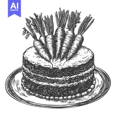 Aset premium populer: Delicious Carrot Cake Decorated with Fresh Carrots