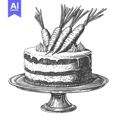 Premium design asset: Delicious Carrot Cake Decorated With Fresh Carrots