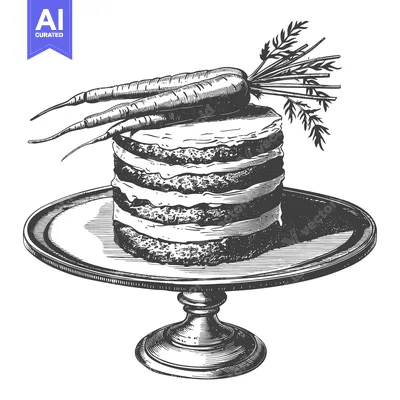 Aset premium populer: Delicious layered carrot cake on a pedestal cake stand