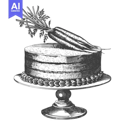 Aset premium populer: Delicious Carrot Cake on a Pedestal Stand