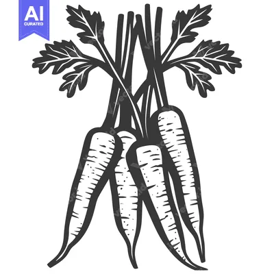 Aset desain premium: A bundle of carrots with their green leafy tops is shown
