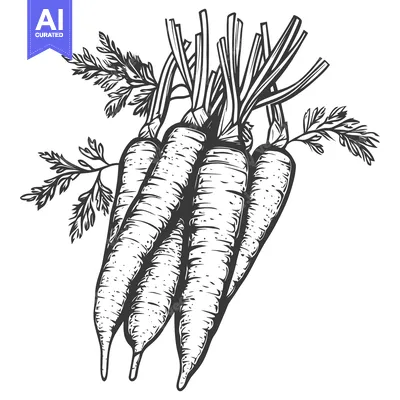 Premium design asset: A Bunch of Freshly Harvested Carrots With Green Leaves