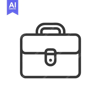 Aset premium populer: Minimalist Briefcase Icon: Clean Lines, Business Symbolism, Modern Des