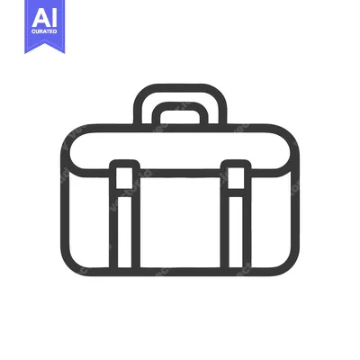 Premium design asset: Minimalist Briefcase Icon: Clean Line Art on White Background