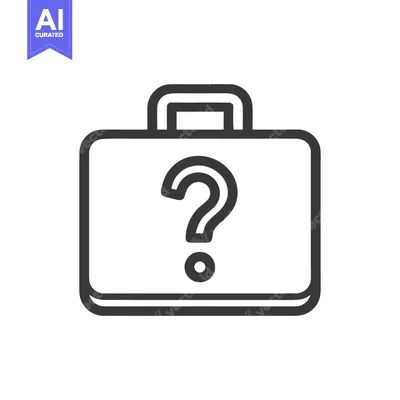 Question Mark Briefcase: Minimalist Icon for Business Uncertainty and
