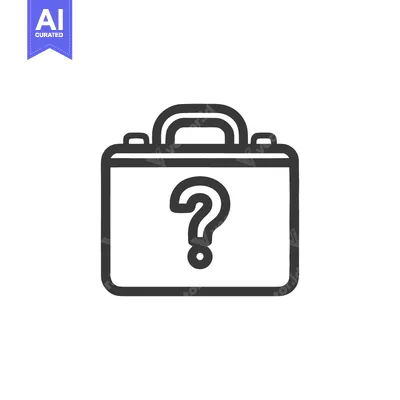 Mystery Briefcase: Question Mark Icon, Business Uncertainty, Minimalis