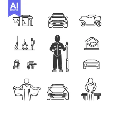Premium design asset: Car Service and Repair Line Icons Set