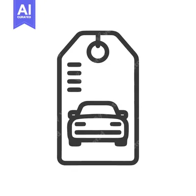 Aset desain premium: Car Price Tag Icon: Automotive Sales and Pricing Symbol