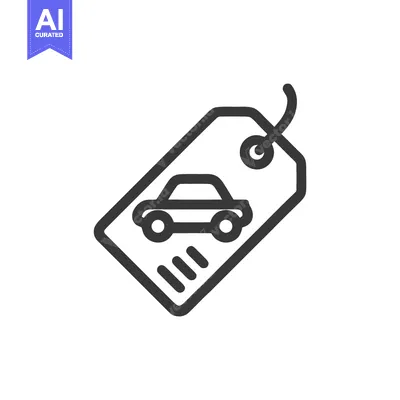 Premium design asset: Car Price Tag Icon: Minimalist Automotive Sale Symbol