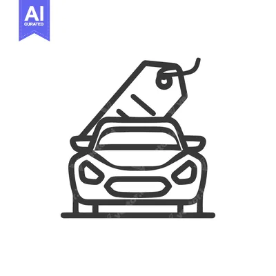 Premium design asset: Sleek Car with Price Tag Icon: Modern Automotive Purchase Symbol