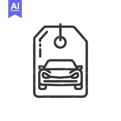 Aset premium populer: Car Price Tag Icon: Modern Automotive Dealership Symbol, Vector Outlin