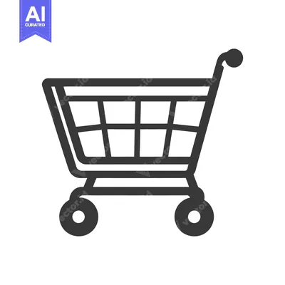 Premium design asset: A simple minimalist graphic illustration of a shopping cart