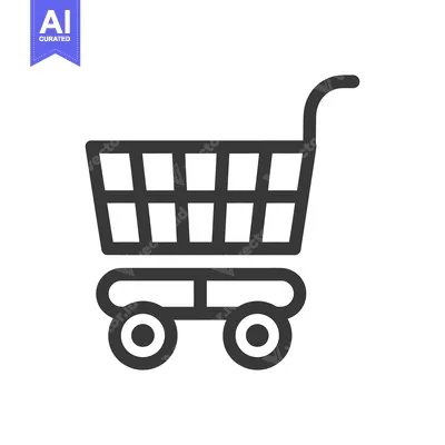 Popular premium asset: A simple illustration of a shopping cart for retail use