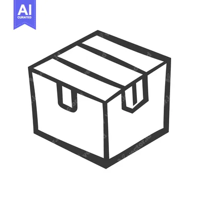Aset premium populer: A simple illustration of a closed cardboard packaging container