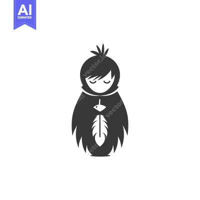 Popular premium asset: Cartoon Character Holding a Feather in a Praying Position