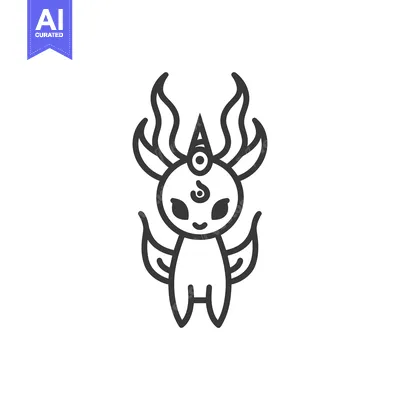 Aset premium populer: Cartoon Fantasy Creature with Horn and Wings